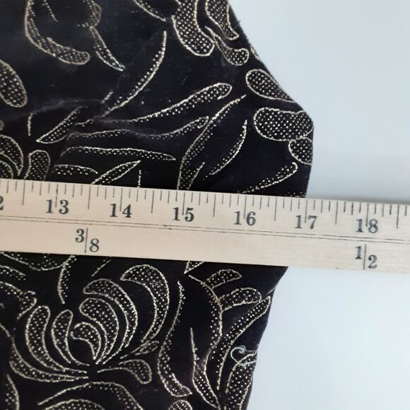 Vintage 90s Mini Cocktail Dress Button Front Waistcoat Velour Black Sexy NWT - Picture 12 of 15